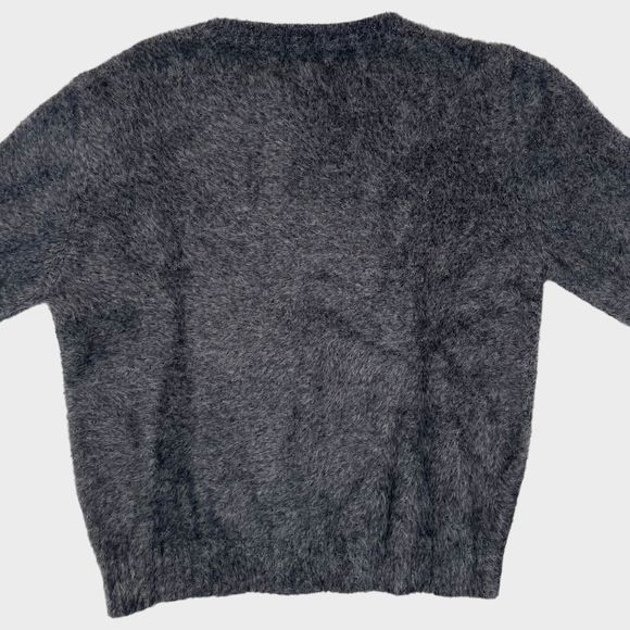 Massimo Dutti Gray Crewneck Fuzzy Sweater Women's Size Medium - Picture 8 of 12